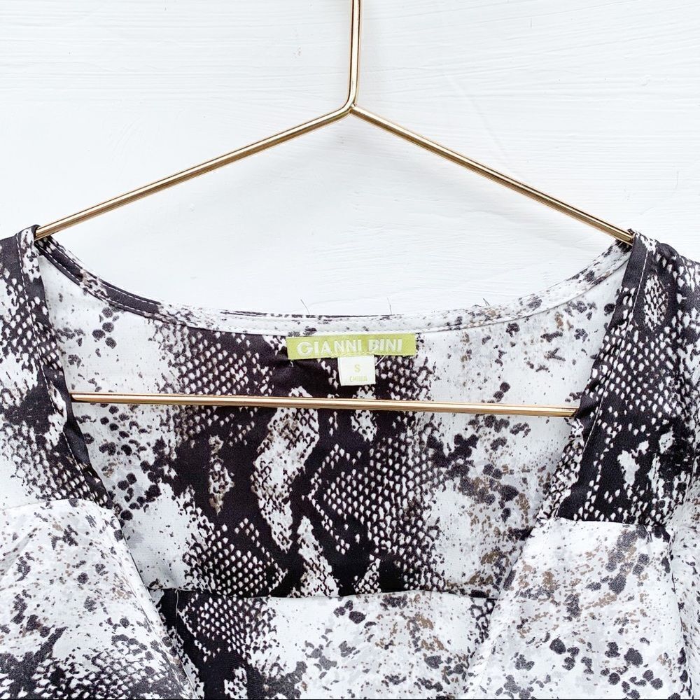 Gianni Bini Python Snakeskin Ruffle Wrap Top - image 4